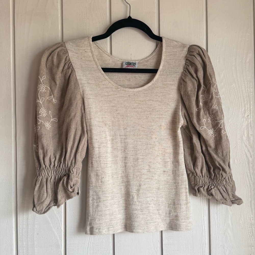 Country Line Puff Sleeve Blouse